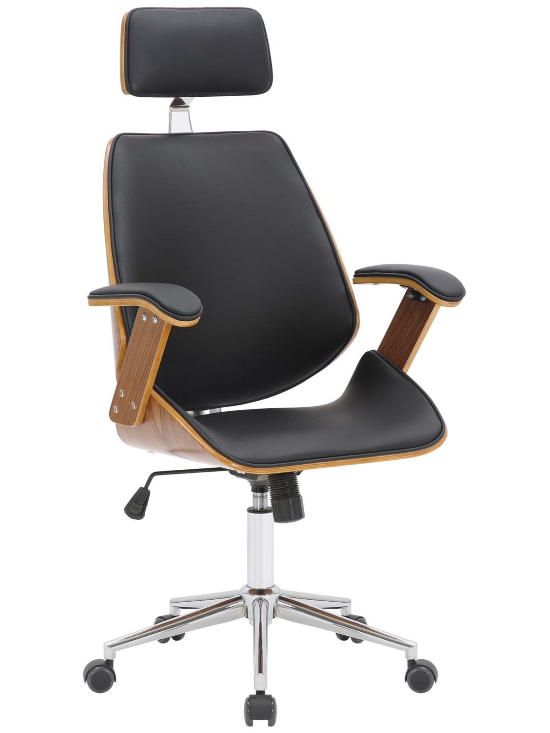 Silla de oficina Chicago polipiel, nogal/negro