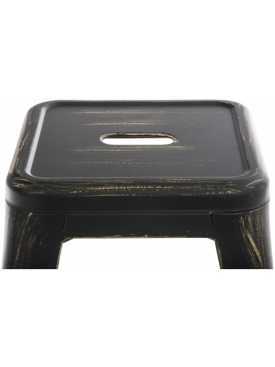 Juego de 4 taburetes Armin, negro-oro