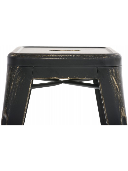 Juego de 4 taburetes Armin, negro-oro