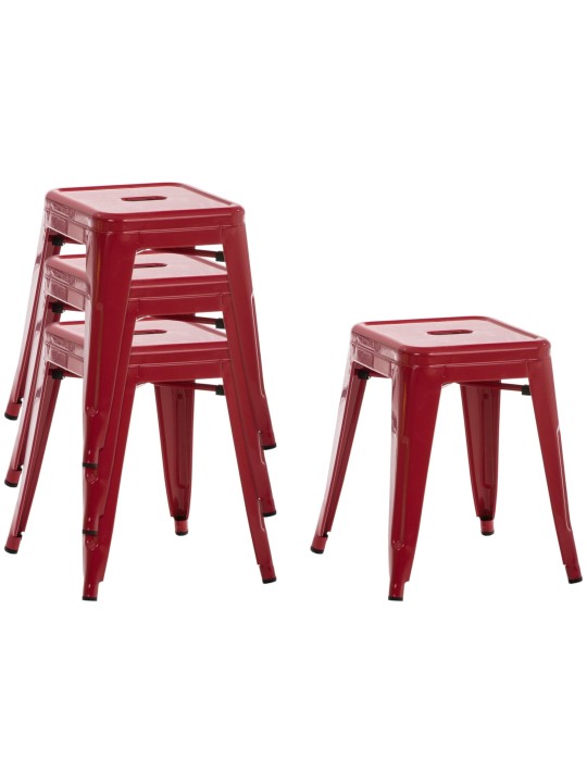 Juego de 4 taburetes Armin, rojo Juego de 4 taburetes Armin, rojo