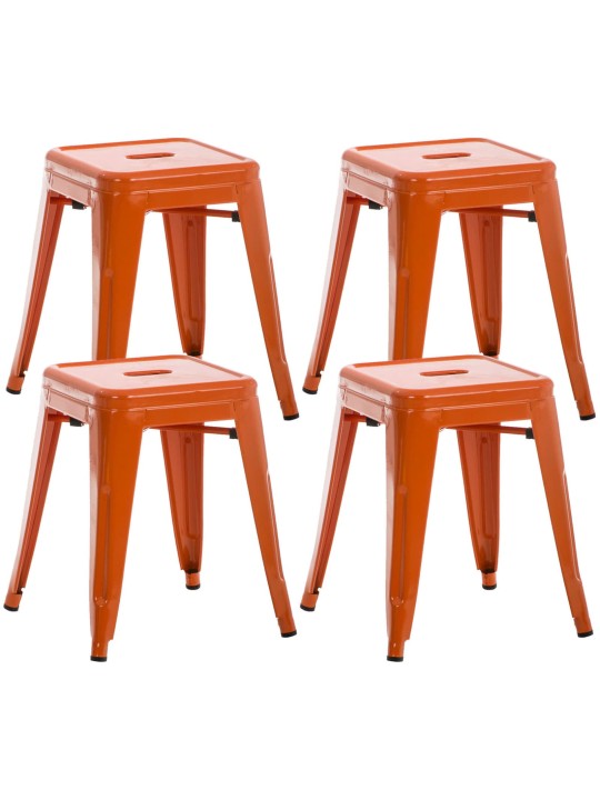 Juego de 4 taburetes Armin, naranja Juego de 4 taburetes Armin, naranja