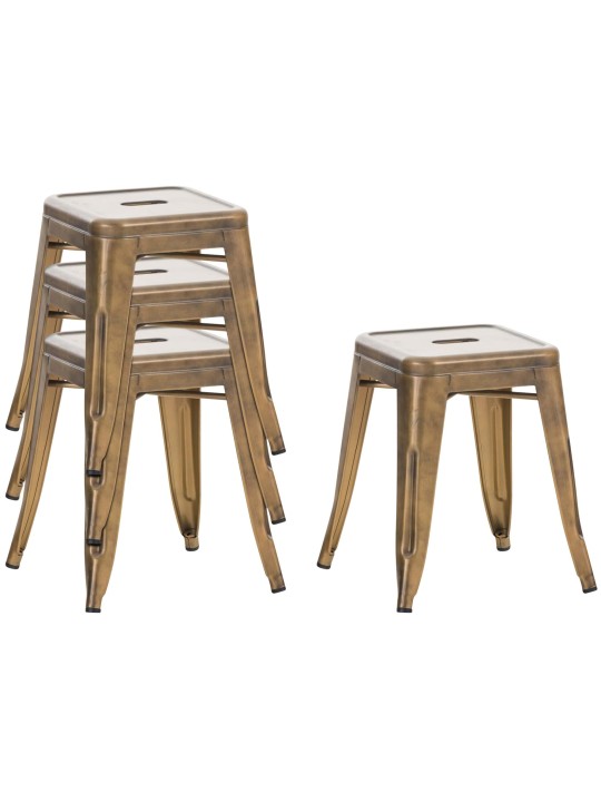 Juego de 4 taburetes Armin, oro Juego de 4 taburetes Armin, oro