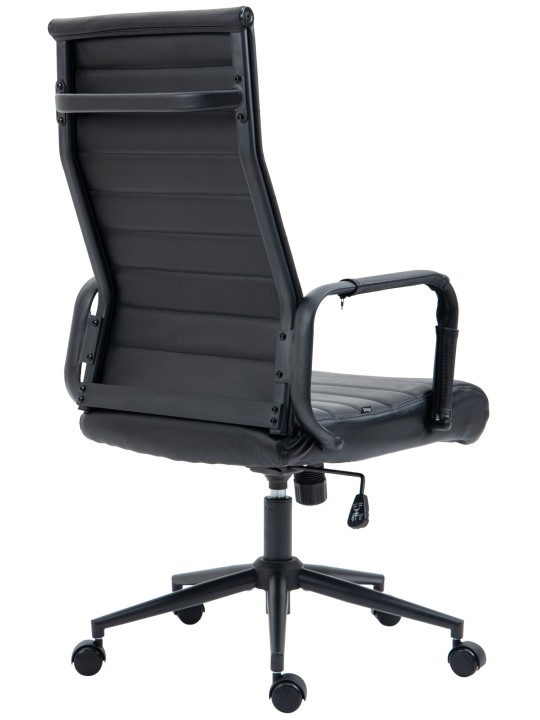 Silla de oficina Columbus cuero auténtico, negro/negro