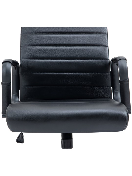 Silla de oficina Columbus cuero auténtico, negro/negro