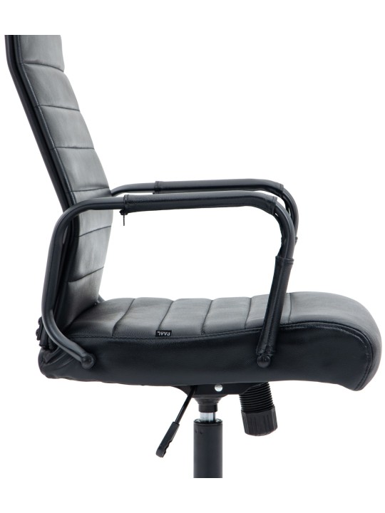 Silla de oficina Columbus cuero auténtico, negro/negro