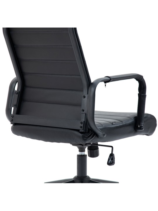 Silla de oficina Columbus cuero auténtico, negro/negro