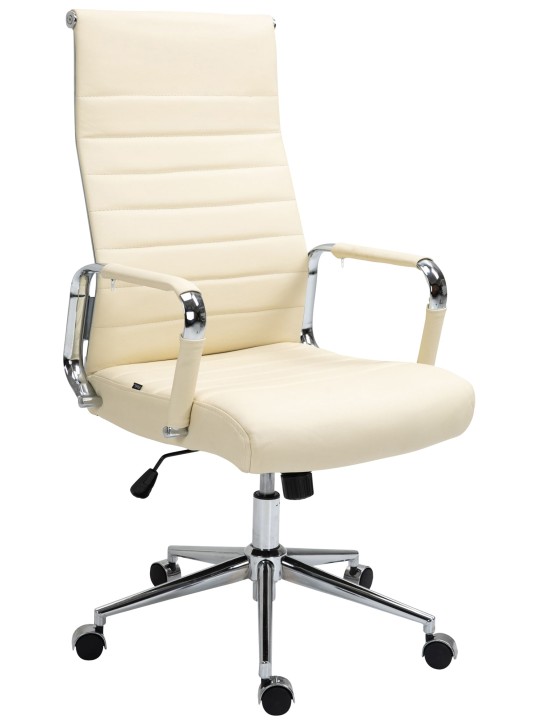 Silla de oficina Columbus cuero auténtico, crema Silla de oficina Columbus cuero auténtico, crema