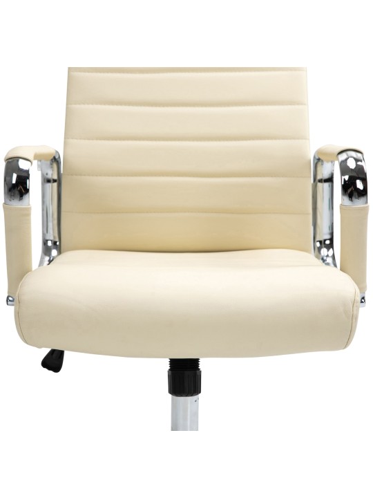 Silla de oficina Columbus cuero auténtico, crema Silla de oficina Columbus cuero auténtico, crema