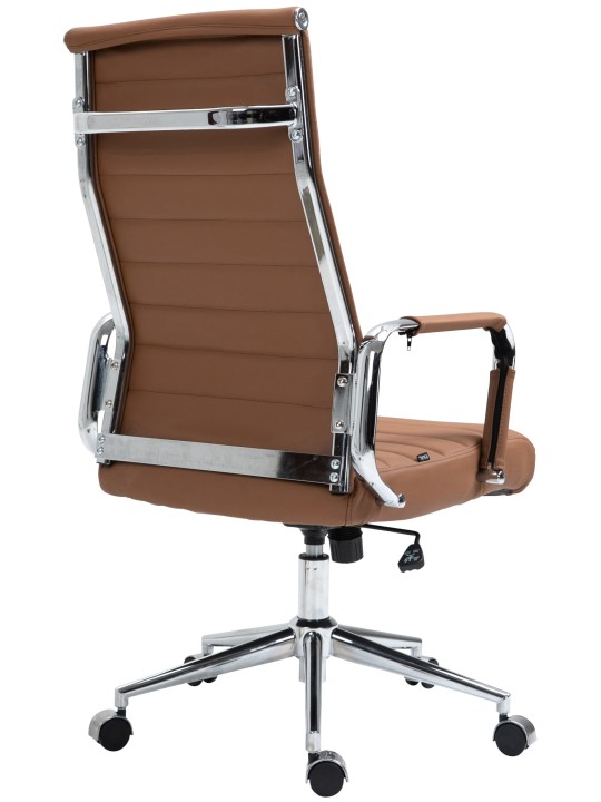 Silla de oficina Columbus cuero auténtico, marrón claro