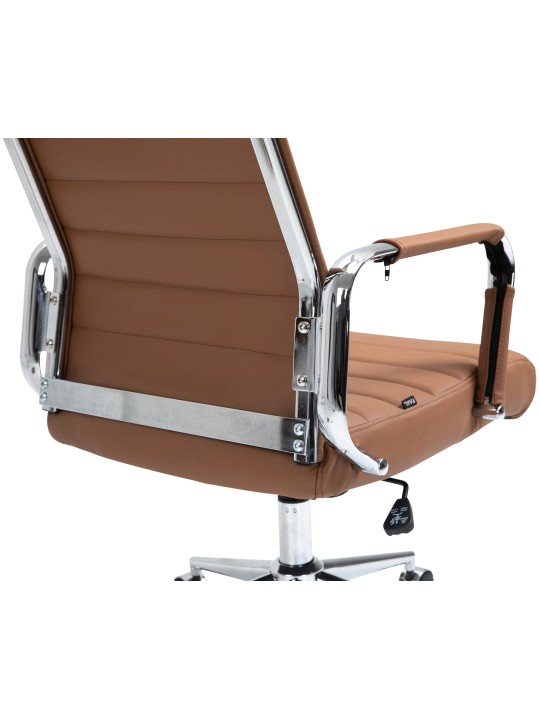 Silla de oficina Columbus cuero auténtico, marrón claro