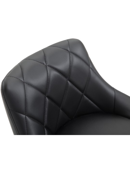 Taburete de bar Lazio de piel sintética, negro