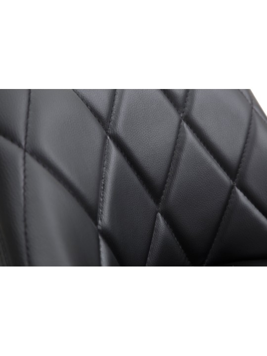 Taburete de bar Lazio de piel sintética, negro