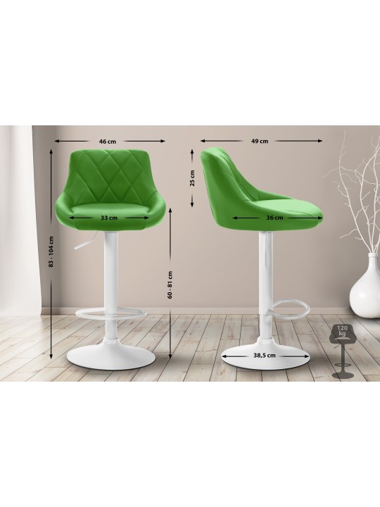 Taburete de bar Lazio de piel sintética, verde