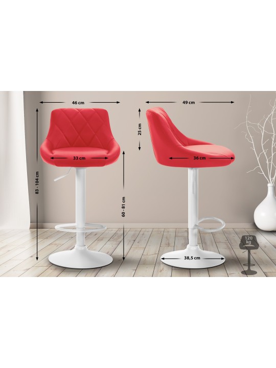 Taburete de bar Lazio piel sintética, rojo