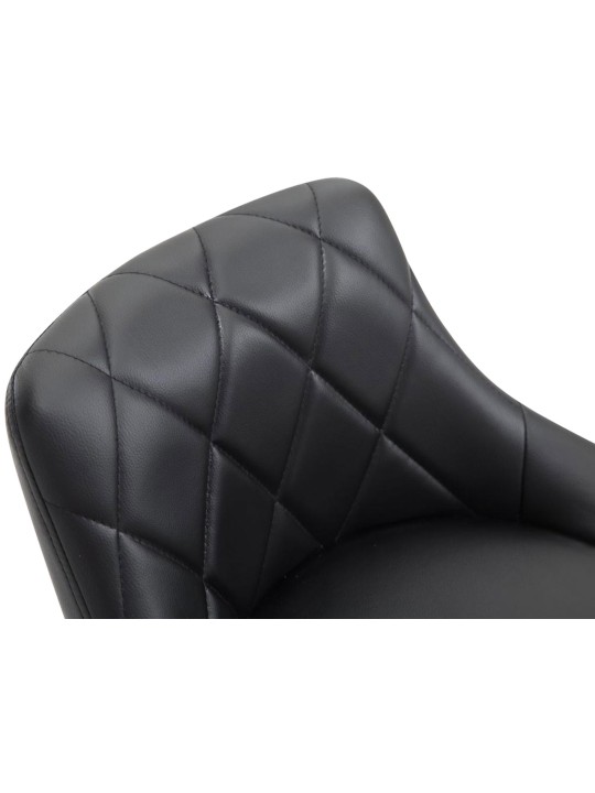 Taburete de bar Lazio piel sintética cromado, negro