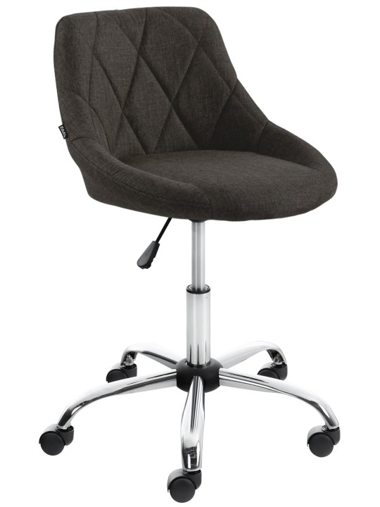 Taburete de trabajo tela Lazio, gris oscuro