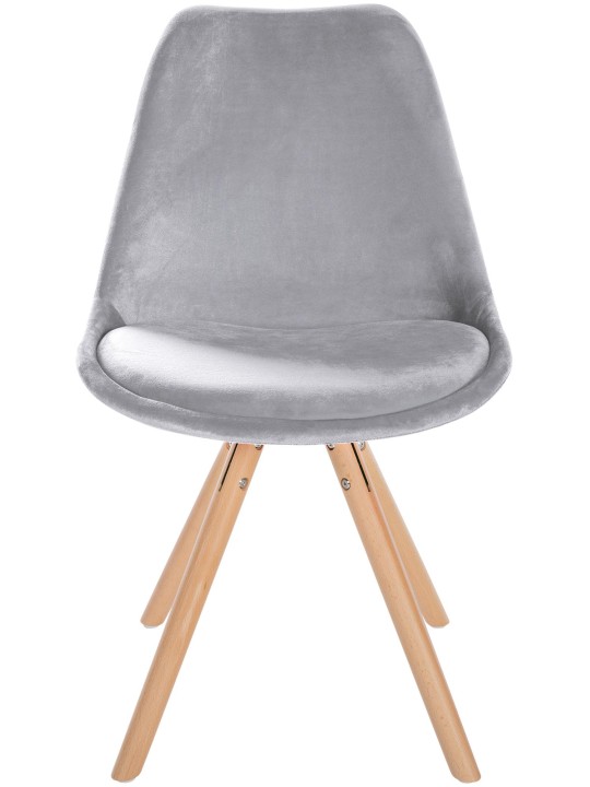 Silla Sofia Terciopelo Redonda, gris claro Silla Sofia Terciopelo Redonda, gris claro