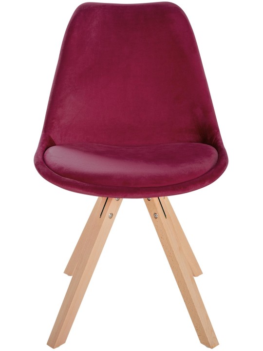 Silla Sofia Terciopelo Cuadrada, burdeos