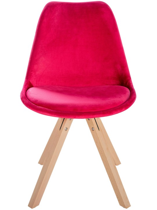 Silla Sofia Terciopelo Cuadrada, rojo