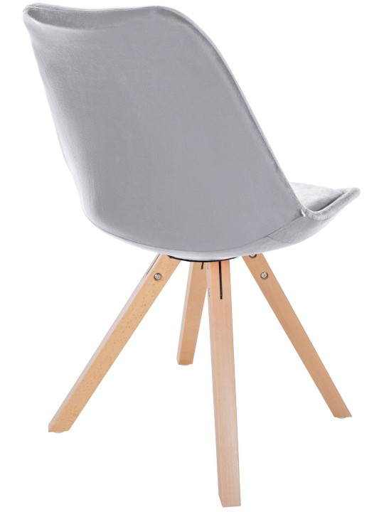 Silla Sofia Terciopelo Cuadrada, gris claro