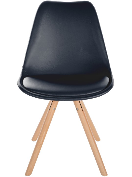 Silla Sofia Redonda Polipiel, negro