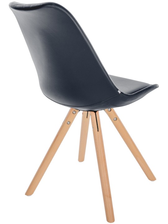 Silla Sofia Redonda Polipiel, negro