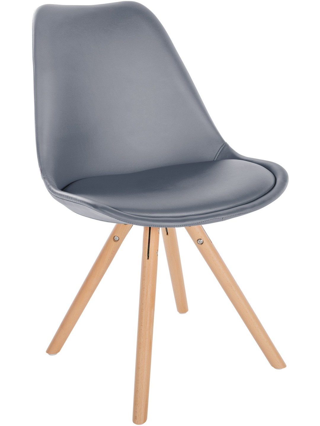 Silla Sofia redonda de piel sintética, gris