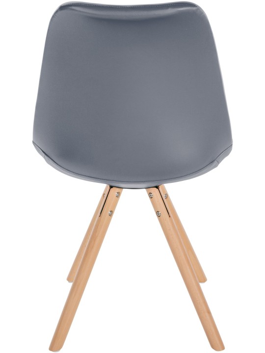 Silla Sofia redonda de piel sintética, gris Silla Sofia redonda de piel sintética, gris