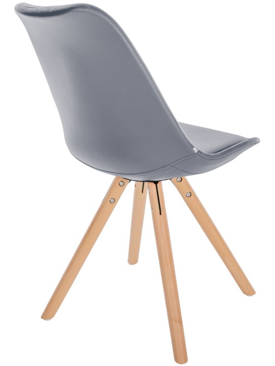 Silla Sofia redonda de piel sintética, gris Silla Sofia redonda de piel sintética, gris