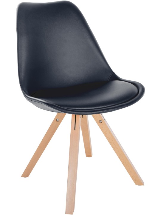 Silla Sofia polipiel Cuadrada, negro