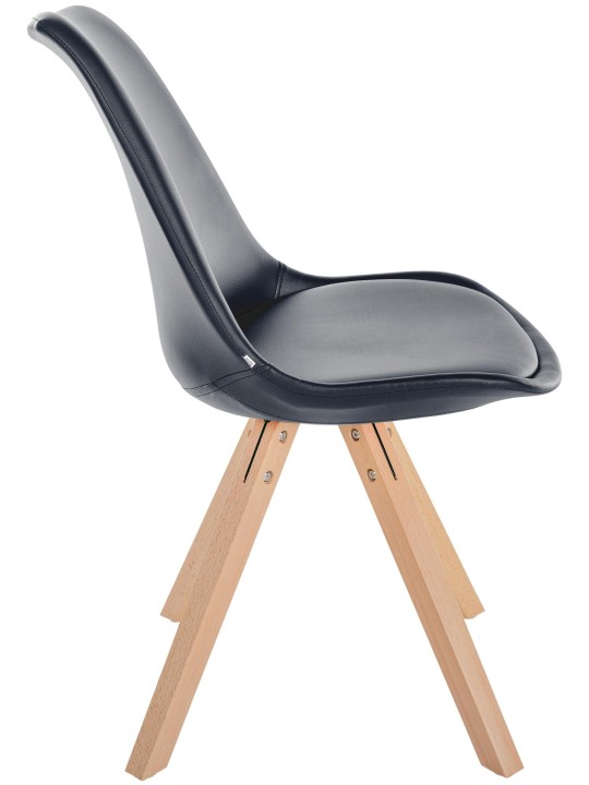 Silla Sofia polipiel Cuadrada, negro