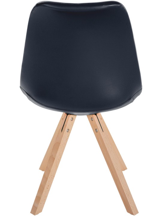 Silla Sofia polipiel Cuadrada, negro