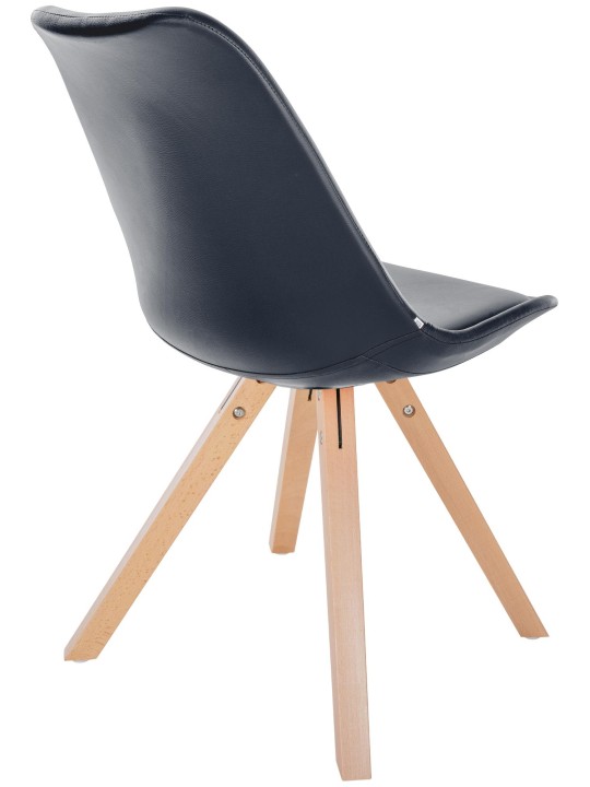 Silla Sofia polipiel Cuadrada, negro