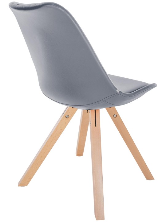 Silla Sofia polipiel Cuadrada, gris