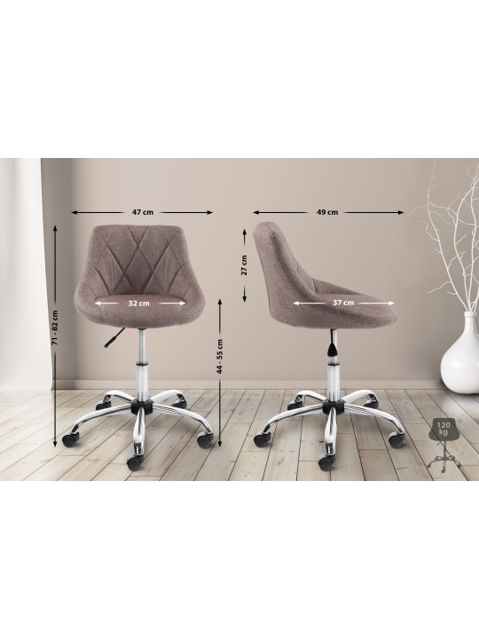 Taburete de trabajo tela Lazio, taupe