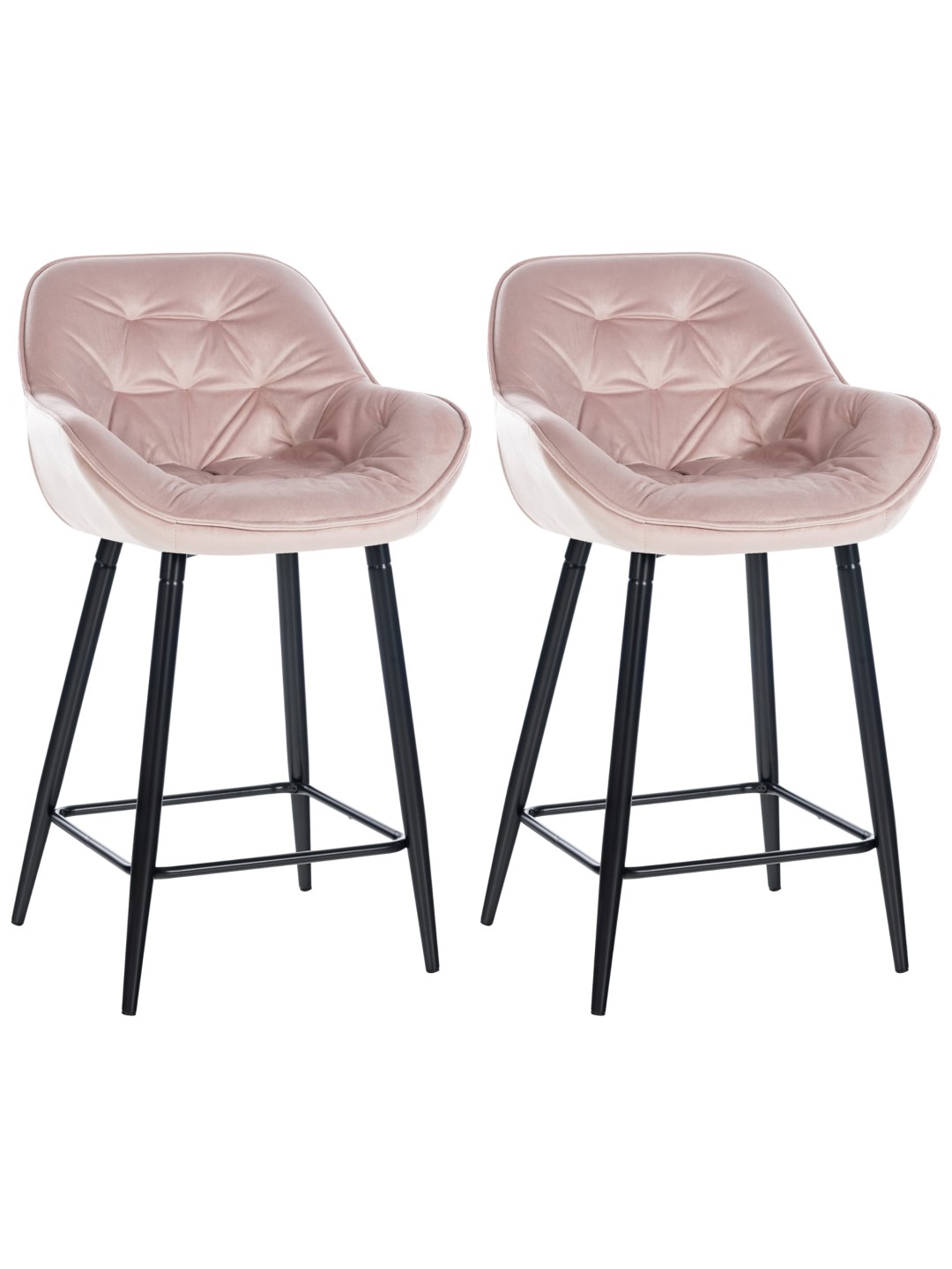 Juego de 2 taburetes de bar Gibson terciopelo, rosa