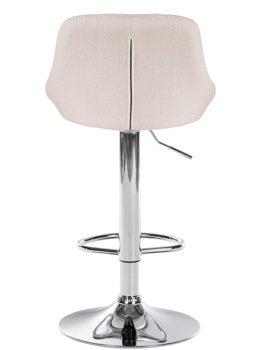 Taburete de bar Lazio tela cromo, crema