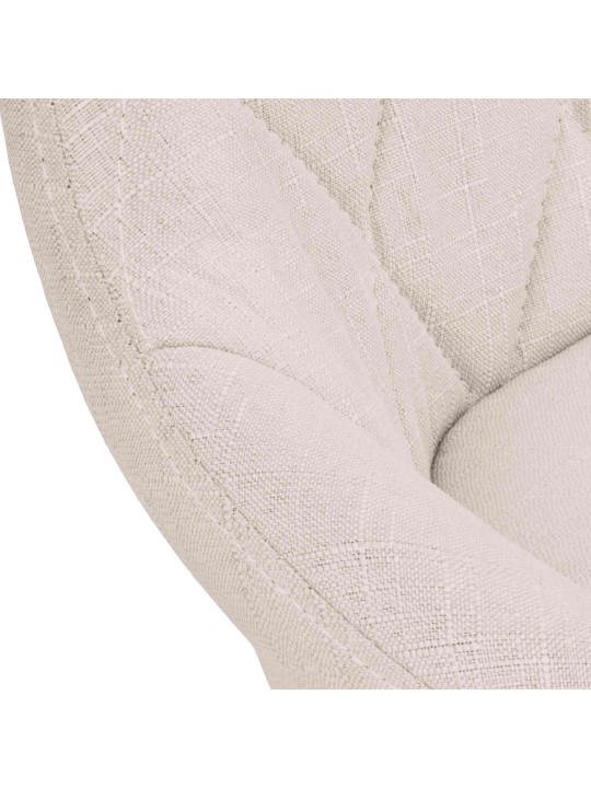 Taburete de bar Lazio tela cromo, crema