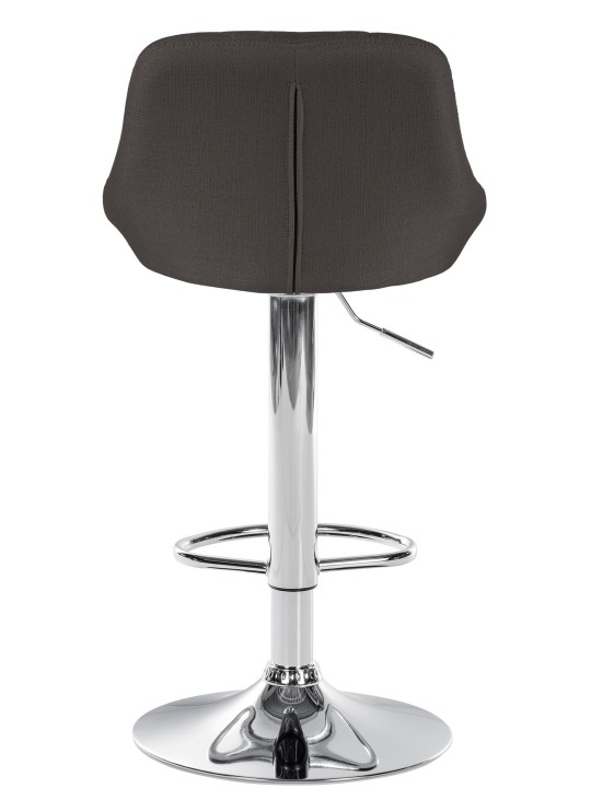 Taburete de bar Lazio tela cromo, gris oscuro