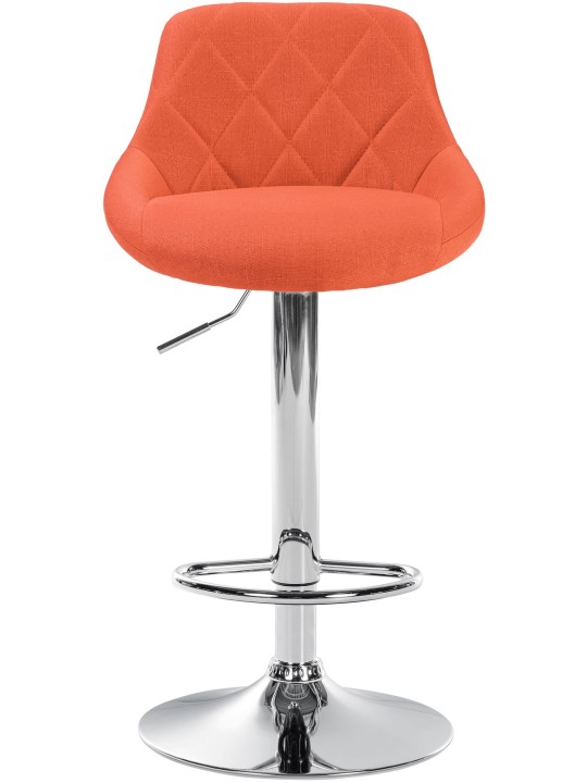 Taburete de bar Lazio tela cromo, naranja