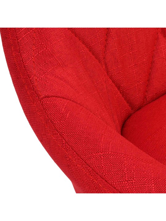 Taburete de bar Lazio tela cromo, rojo