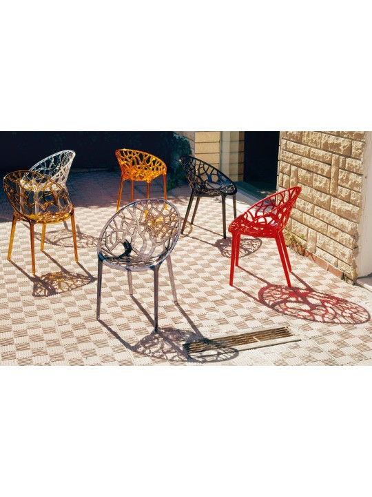 Silla apilable CRYSTAL, gris