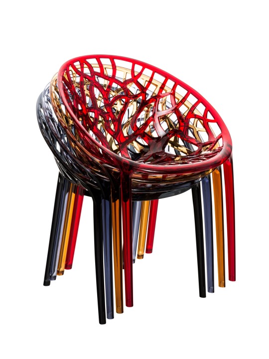 Silla apilable CRYSTAL, gris