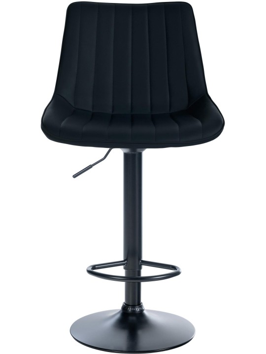 Taburete de bar Toni símil piel, negro