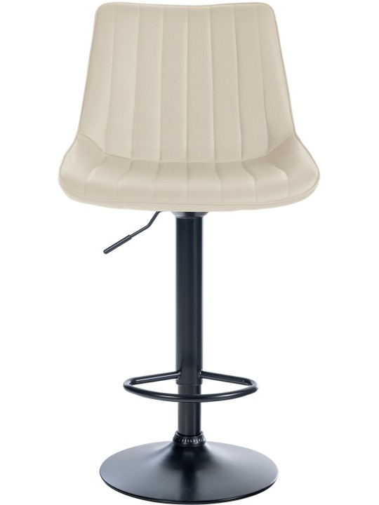 Taburete de bar Toni símil piel, crema