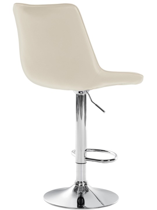 Taburete de bar Toni polipiel cromado, crema Taburete de bar Toni polipiel cromado, crema