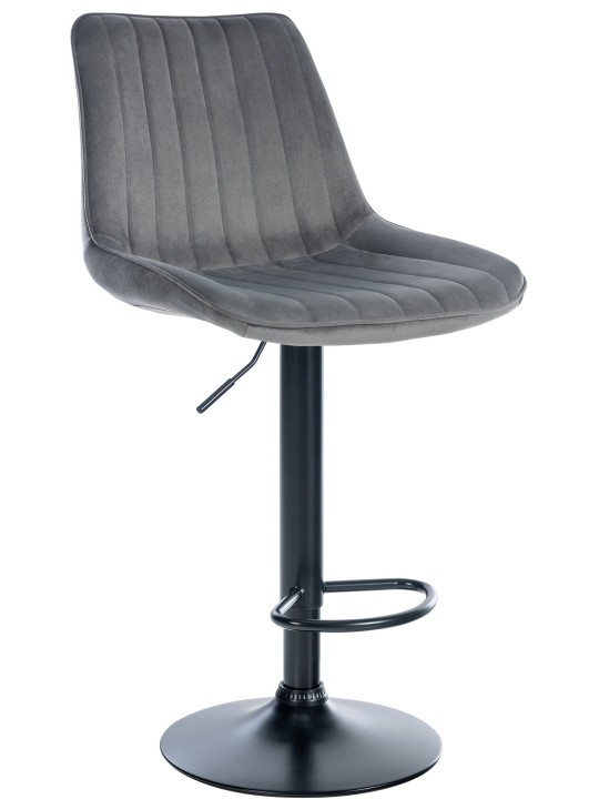 Taburete de bar Toni terciopelo, gris oscuro Taburete de bar Toni terciopelo, gris oscuro