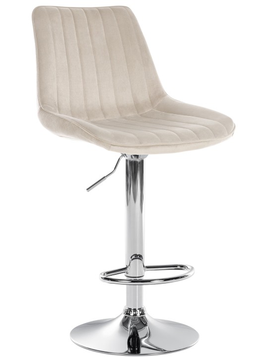 Taburete de bar Toni terciopelo cromo, crema Taburete de bar Toni terciopelo cromo, crema