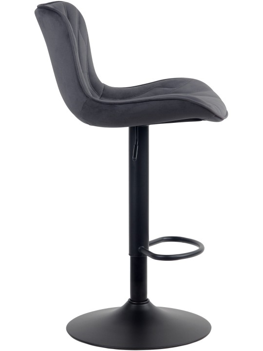 Taburete de bar Linus terciopelo, negro