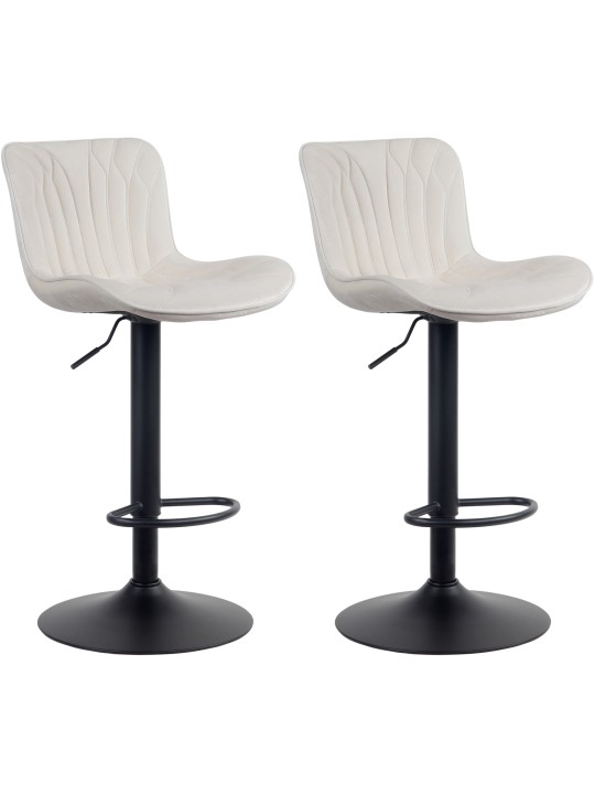 Juego de 2 taburetes de bar Linus terciopelo, crema Juego de 2 taburetes de bar Linus terciopelo, crema